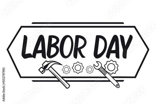  Happy labor day logo vector illustration.
