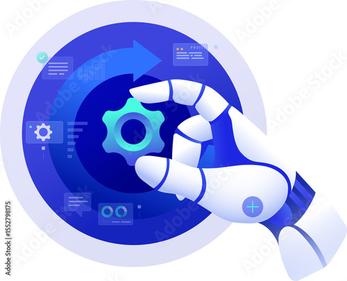Agentic Ai Robotic Process Automation Management Application of Artificial Intelligence clipart