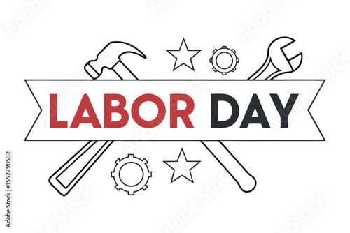  Happy labor day logo vector illustration.
