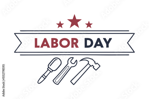  Happy labor day logo vector illustration.
