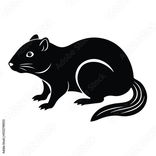 Lemming silhouette vector on white background