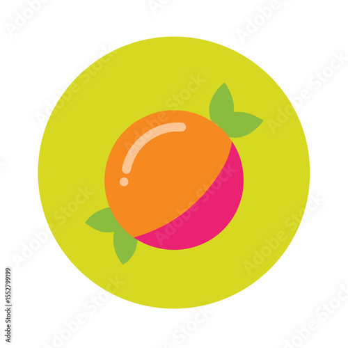 Round Fruit Candy Icon in Bright Colors