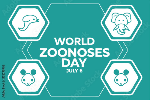 World Zoonoses Day July 6 animal icons zoonotic diseases