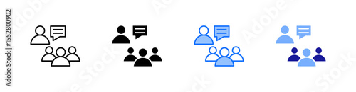 Briefing Multiple Style Icon Set Vector 