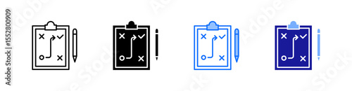 Strategic Multiple Style Icon Set Vector 