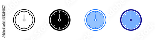 Time Multiple Style Icon Set Vector 