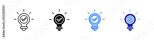 Solution Multiple Style Icon Set Vector 