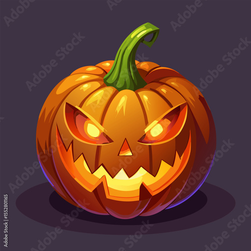 Digitally rendered pumpkin with internal light.