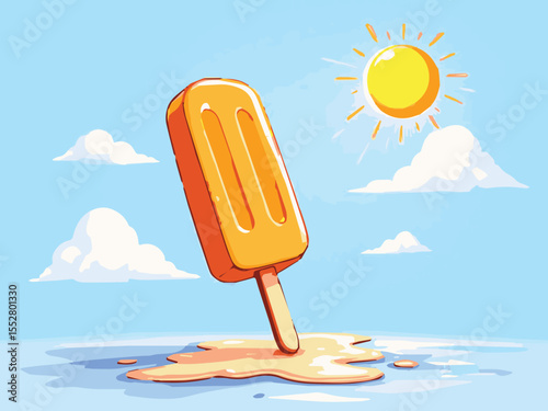 Melting Popsicle Under Sun
