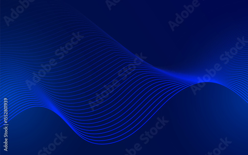 Abstract Wave, Line Particle Technology Background.Blue gradient. Trendy.abstract background.Vector illustration