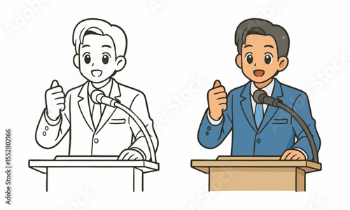 public speaker coloring page for kids