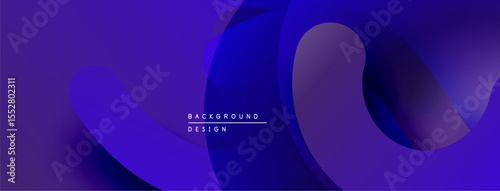 Abstract blue layers create dynamic gradient effect. Modern design suitable for backgrounds, presentations, digital art. Smooth shapes suggest movement.