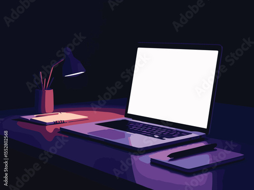 laptop computer with blank screen