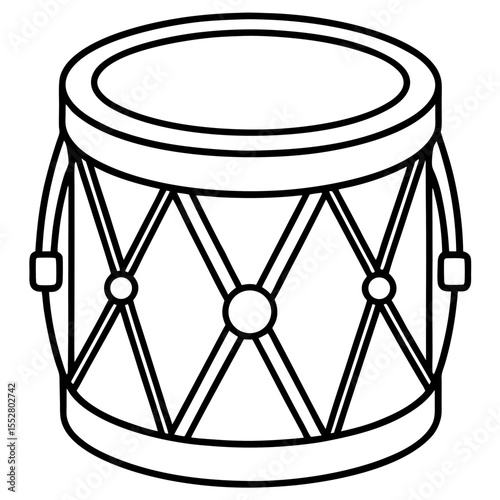 Toy Drum Outline Vector