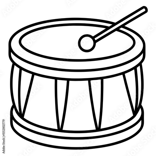 Toy Drum Outline Vector