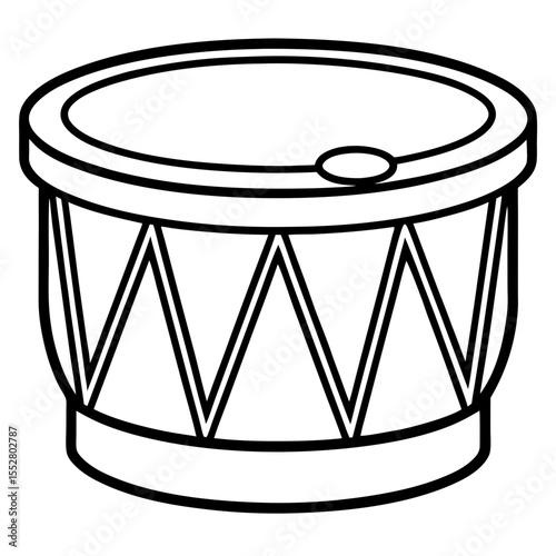 Toy Drum Outline Vector