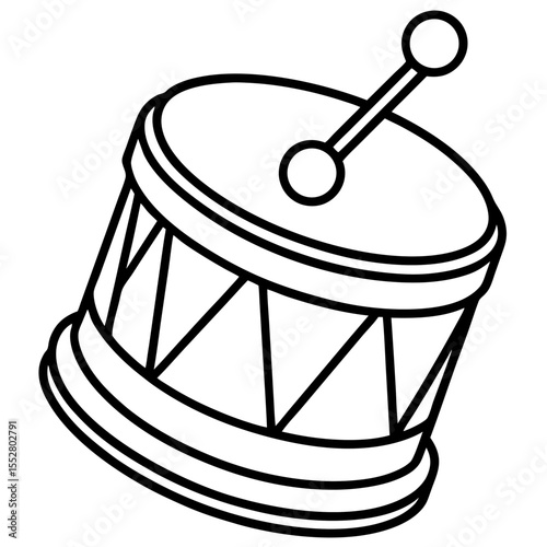 Toy Drum Outline Vector