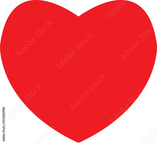 Valentine red love  heart icon. Heart shape paste on white background.