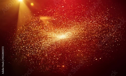 Red Gold Particle Burst: Dynamic Abstract Animation