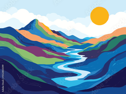 mountain landscape vector illustration