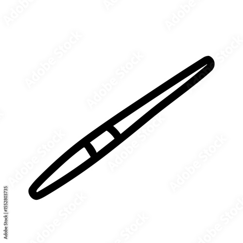 Simple Outline Pointed Tweezers Beauty Instrument Tool Isolated Illustration