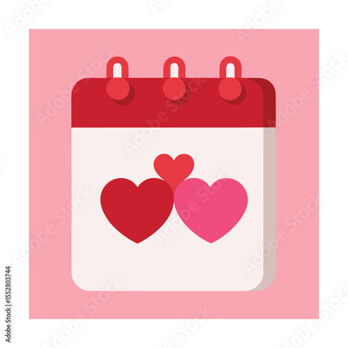 Valentine Calendar with Heart Mark Romantic Vector