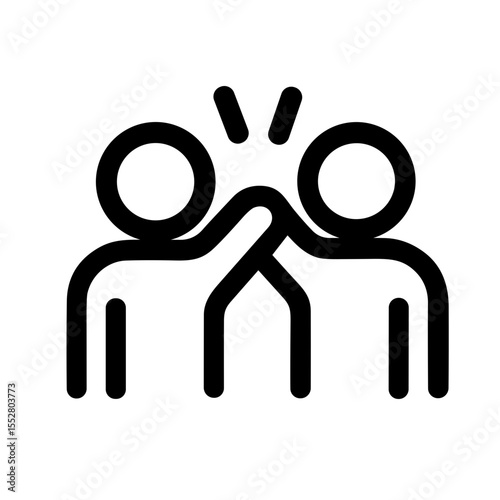Outline Simple Highfive Gesture Celebration People Icon Symbol Illustration