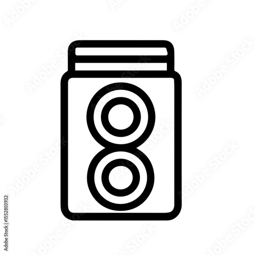 Black Outline Simple Twin Lens Reflex Camera Shape Icon