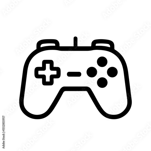 Outline Simple Controller Console with Buttons for Entertainment Gaming Icon