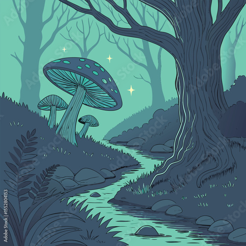 Breathtaking Digital Painting  Enchanted Forest Landscape  Mystical Fantasy Art Masterpiece
