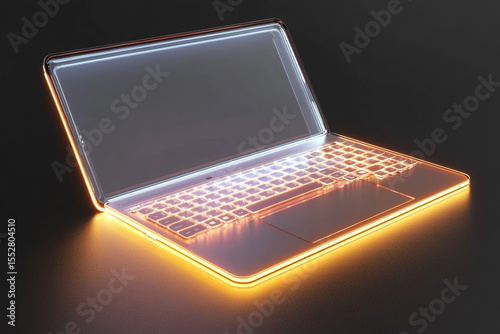 Pink Neon Laptop Display

