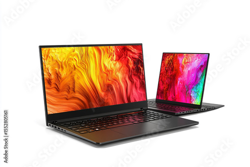 Front and Back View of Modern Laptops

