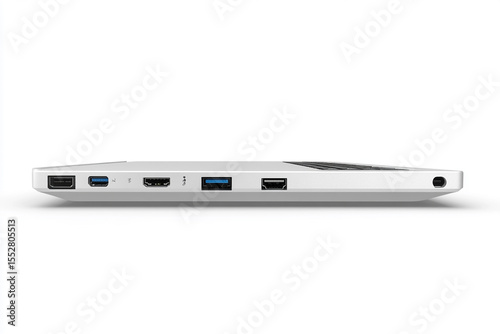 Modern Laptop Side Profile with Ports

