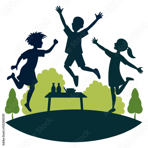 children playing in the garden