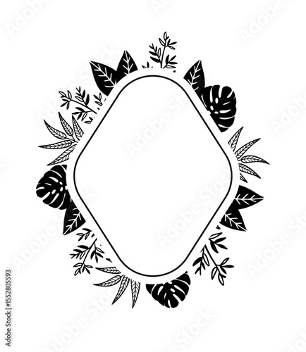 Leaf wedding frame with space for text