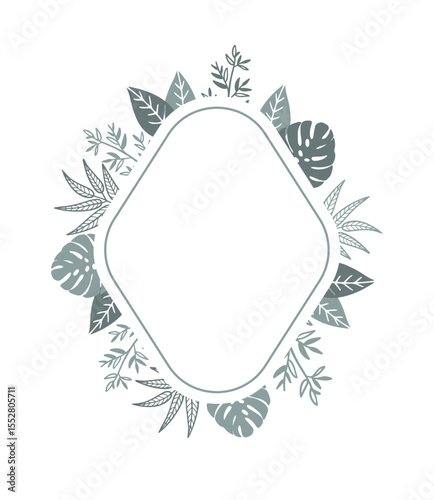 Leaf wedding frame with space for text