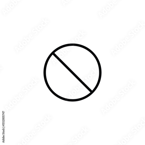 Prohibition Monoline Icon No Entry Sign