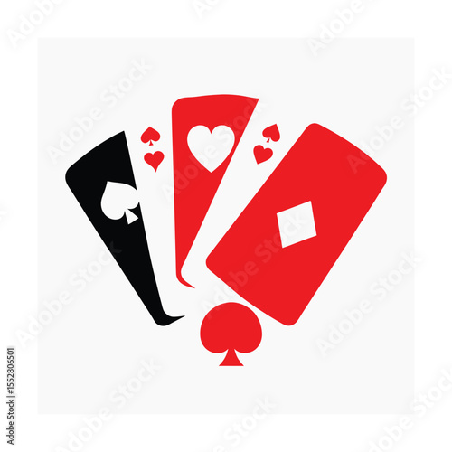Royal Flush and Casino Symbols on White Background