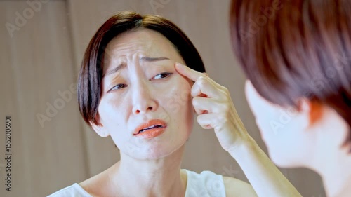 目元を気にする女性