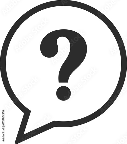 Question Mark in Speech Bubble Icon, Symbolizing Inquiry, Help, Information, Query, Doubt, Unknown, Solution, Support, FAQ, Confusion, Mystery, Problem, Seeking Answers, Brainstorming.