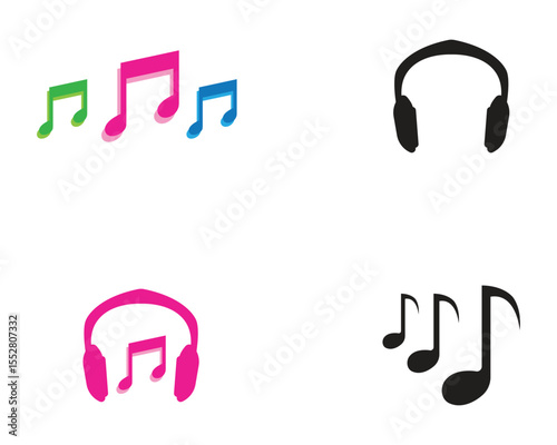 Music play  symbols logo and icons template,
