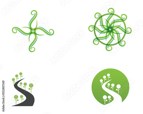 go green leaf ecology nature element vector icon,
