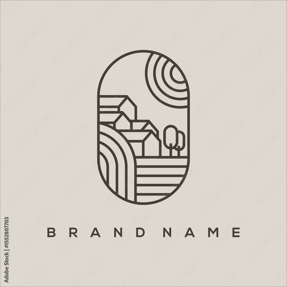 custom made wallpaper toronto digitalhousing line art with sun and tree logo vector