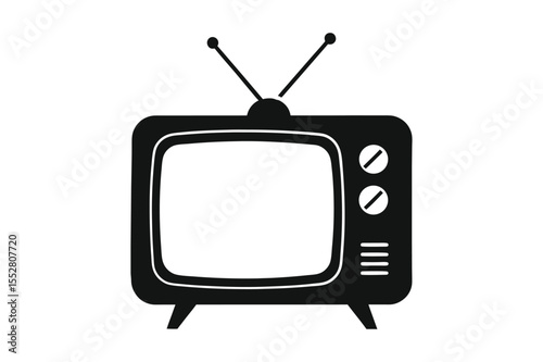 Tv silhouette vector bundle  illustration, Set of black Tv silhouette vector 