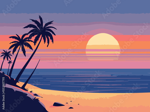 tropical beach sunset