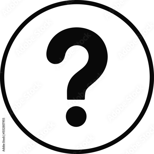 Question Mark Icon in a Circle, Symbolizing Inquiry, Help, Information, Query, Doubt, Unknown, Solution, Support, FAQ, Confusion, Mystery, Problem, Seeking Answers, Brainstorming.