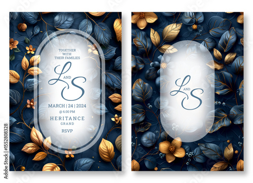 Impasto floral art wedding invitation template, business brochure template, wedding invitation template, universal background, versatile vector background, creative brochure template, invitation
