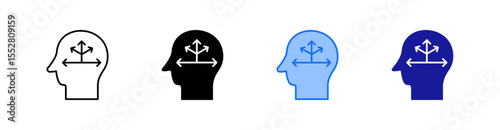 Knowledge Extraction Multiple Style Icon Set Vector 
