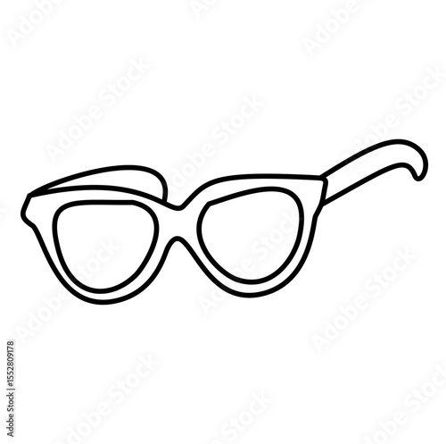 Outlined Sunglasses with Distinctive Shape and Curved Temples.