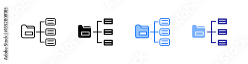 Data Classification Multiple Style Icon Set Vector 